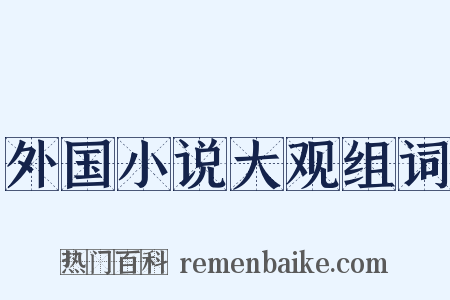 外国小说大观组词是什么意思的图片